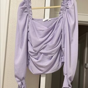 Astr Lilac Ruched Blouse